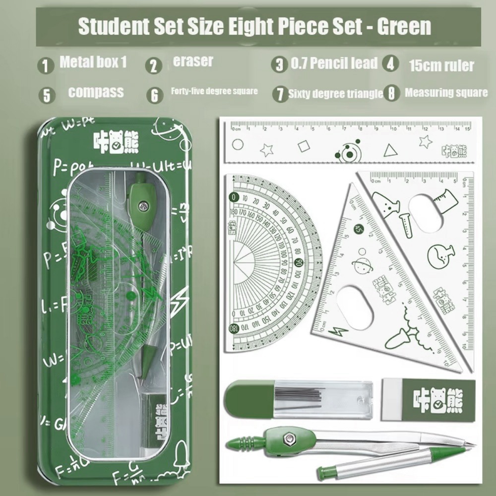 8Pcs/Set Multifunctional Math  - Math Geometry Set With Compass review and price